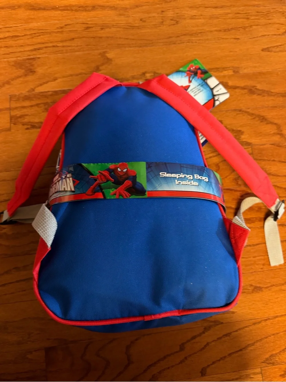 Spider-Man Kids Backpack with Sleeping Bag - Red & Blue new with a tag